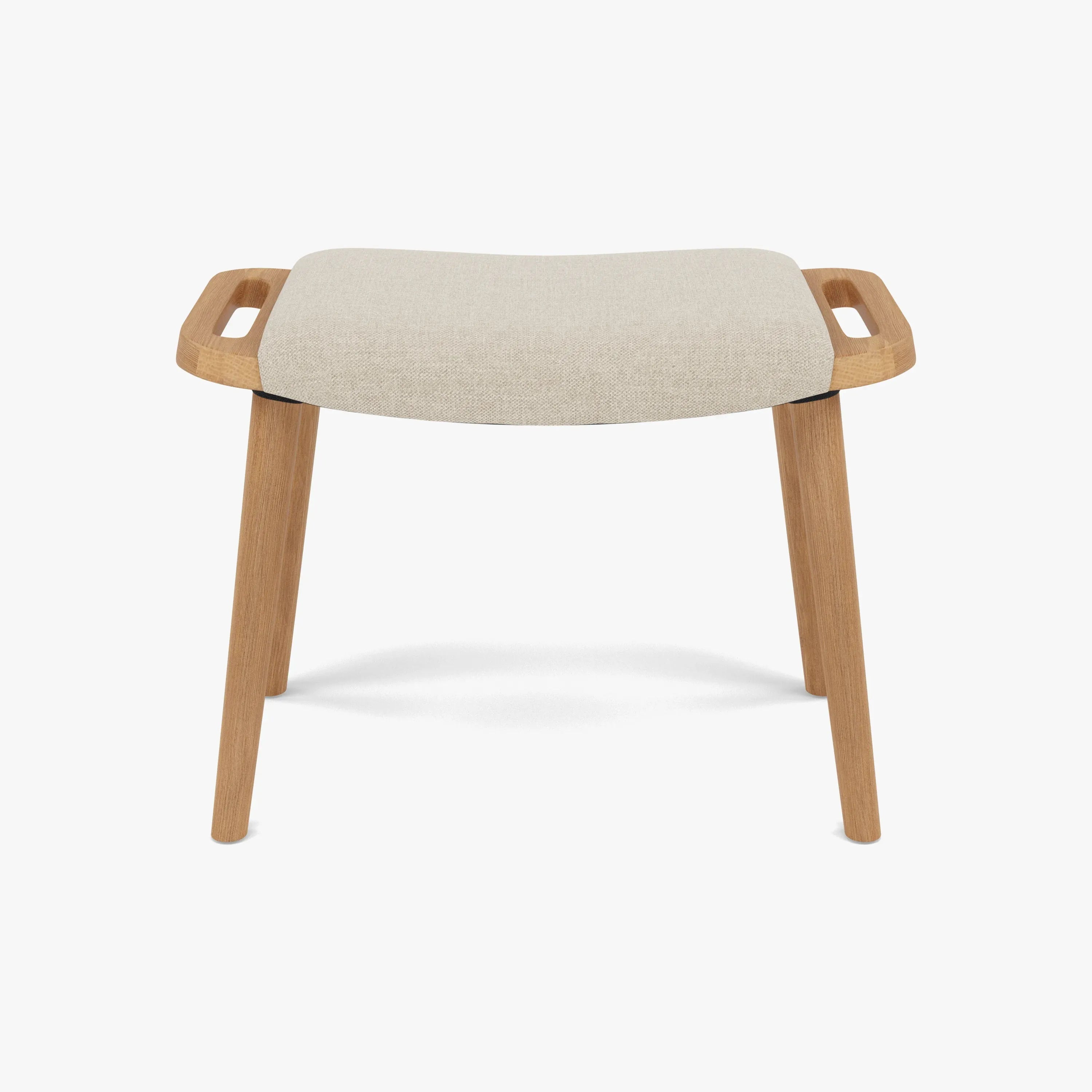 Franz Footrest Stool Oatmeal Beige Fabric Solid American Oak