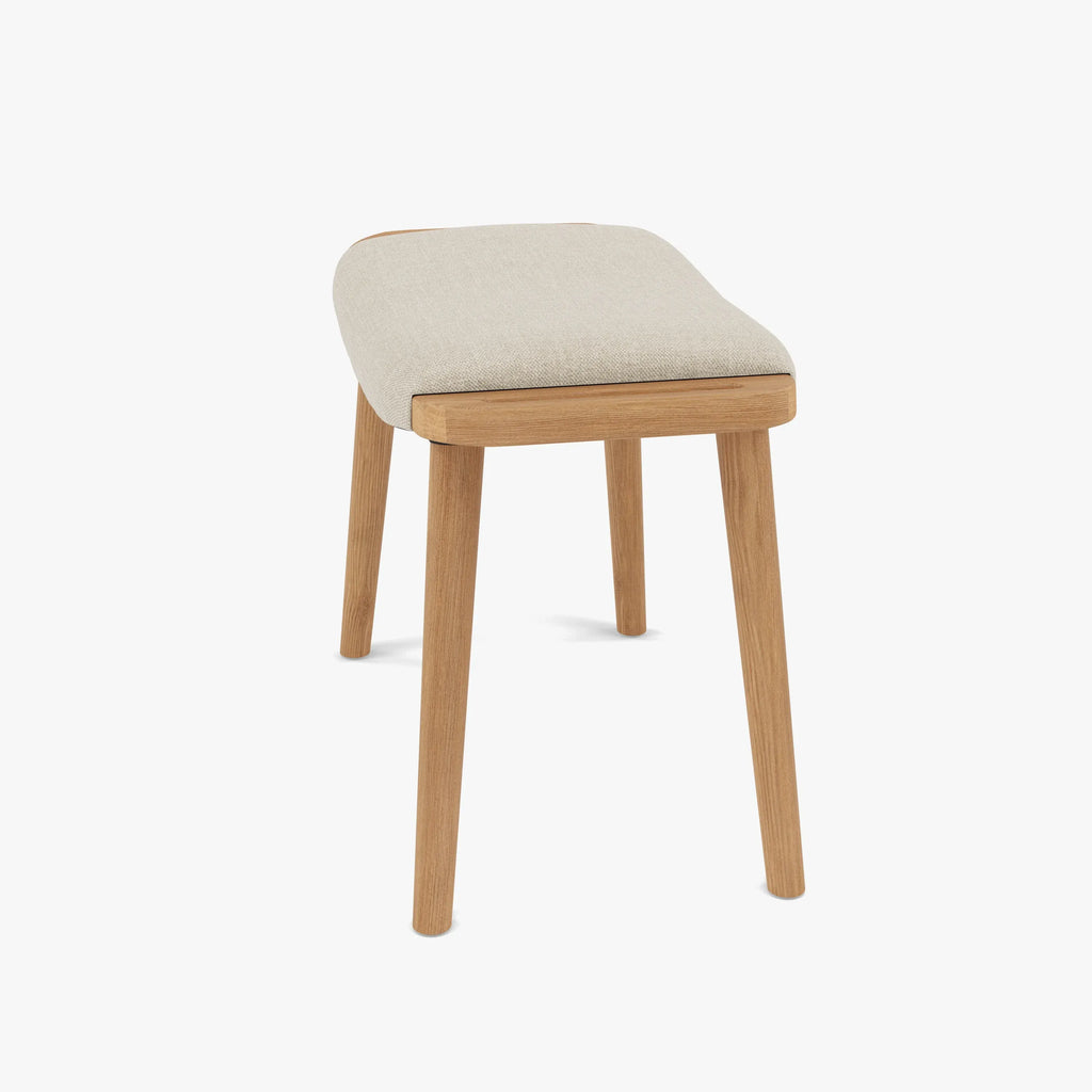 Franz Footrest Stool Oatmeal Beige Fabric Solid American Oak
