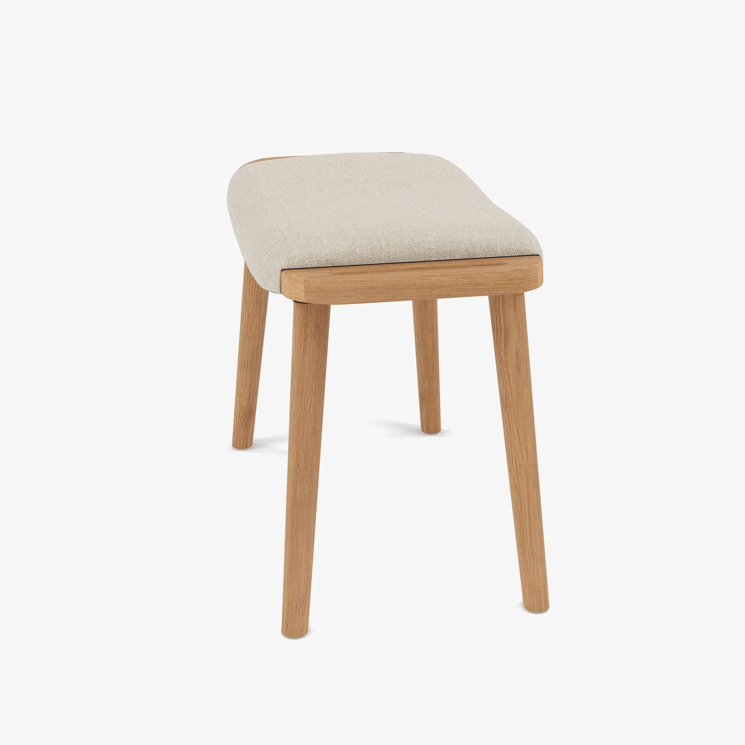 Franz Footrest Stool Oatmeal Beige Fabric Solid American Oak