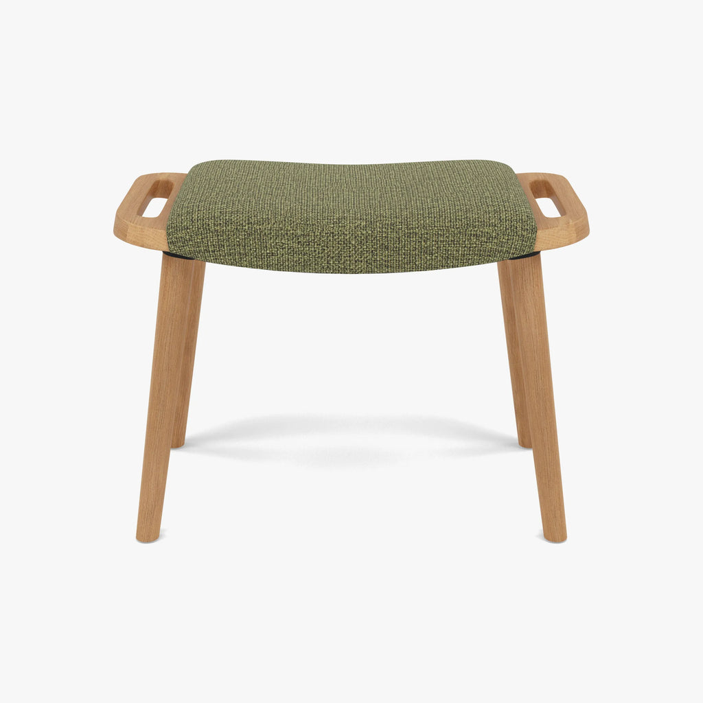 Franz Footrest Stool Sage Green Fabric Solid American Oak