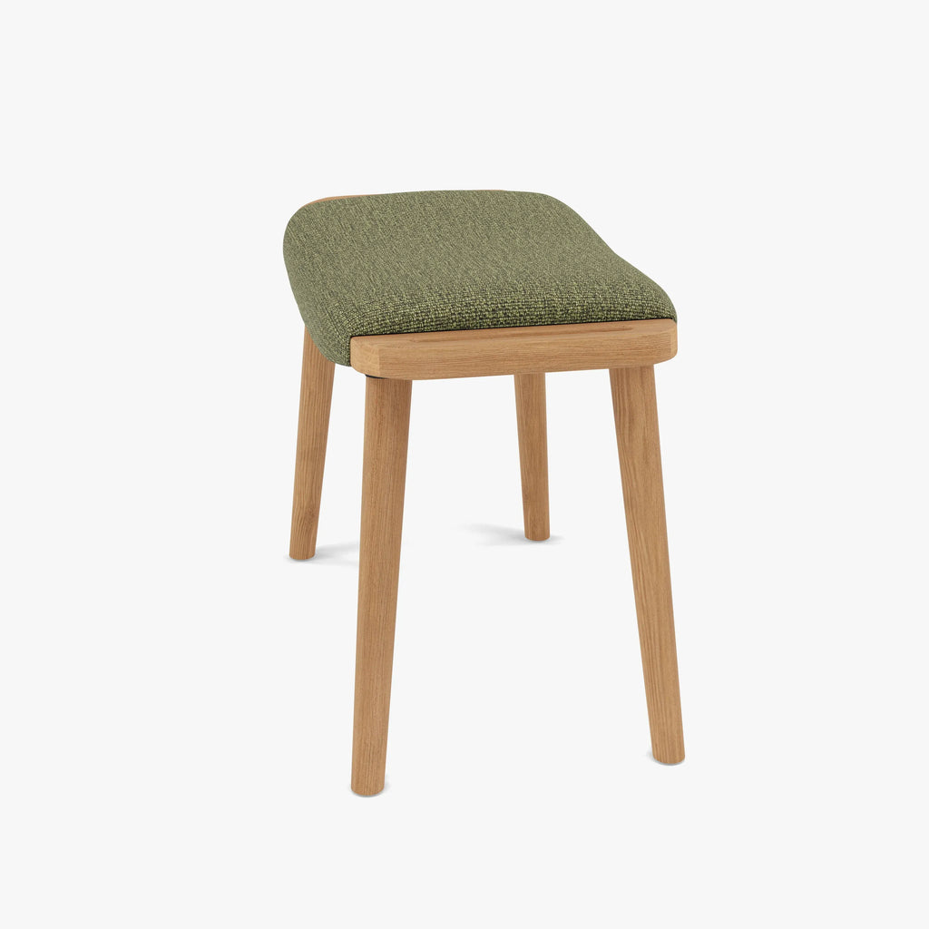 Franz Footrest Stool Sage Green Fabric Solid American Oak
