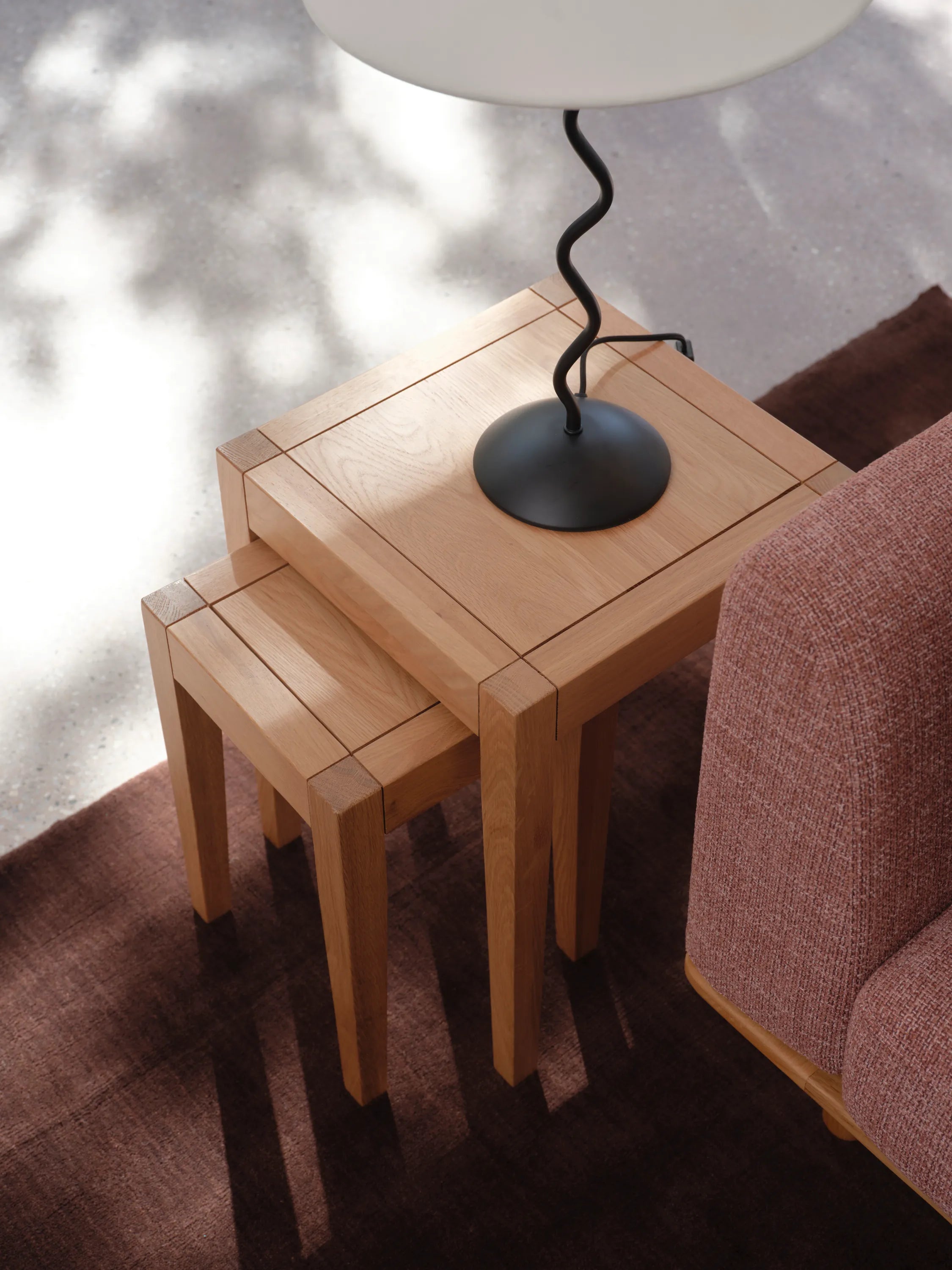 Frida Nesting Tables 38 x 38cm Solid American Oak