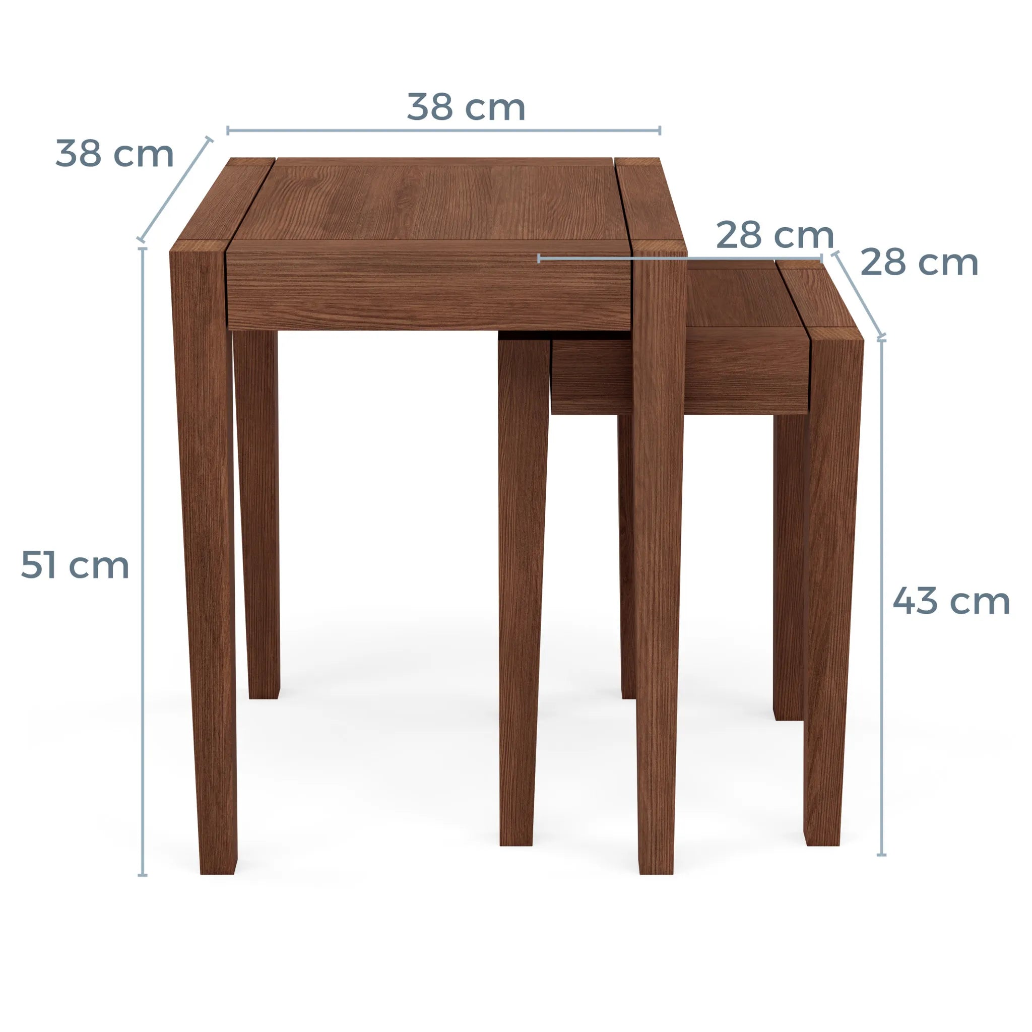 Frida Nesting Tables 38 x 38cm Solid American Walnut