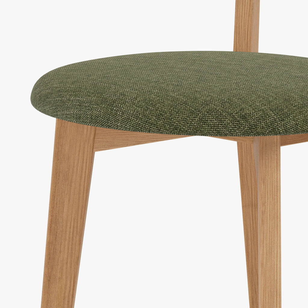 Henrik Dining Chair Aloe Green Fabric Solid American Oak