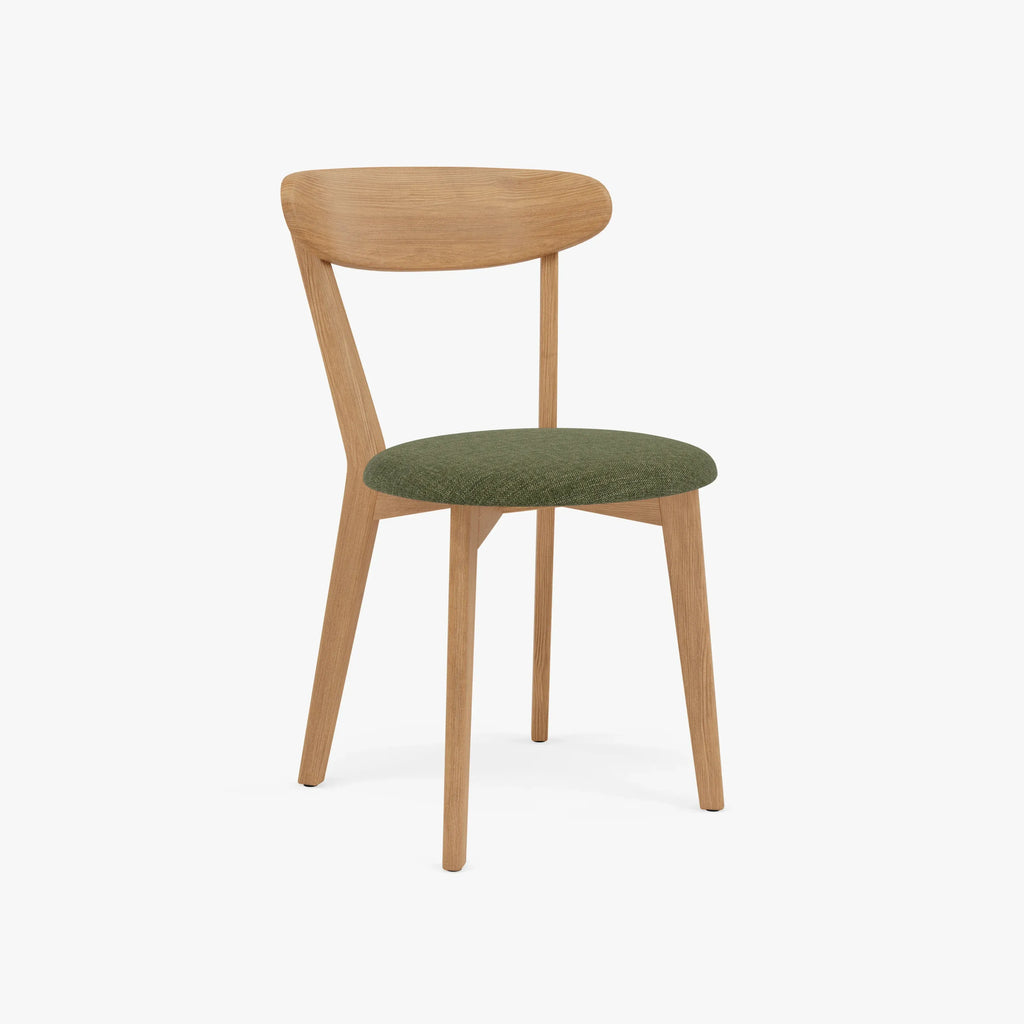 Henrik Dining Chair Aloe Green Fabric Solid American Oak