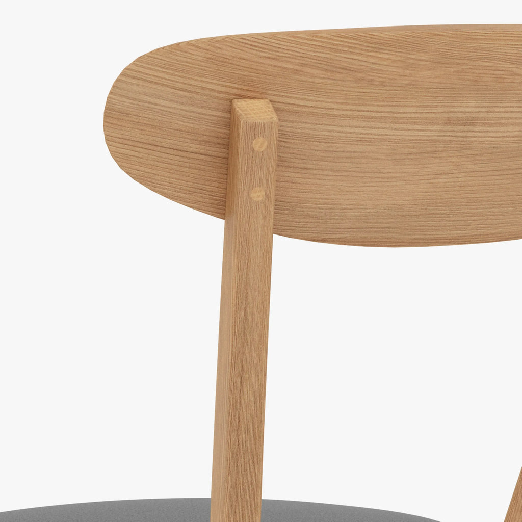 Henrik Dining Chair Black Leather Solid American Oak