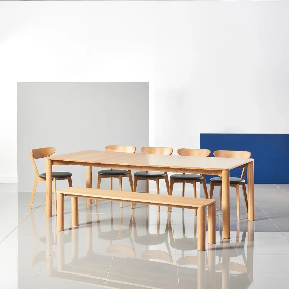 Henrik Dining Chair Black Leather Solid American Oak