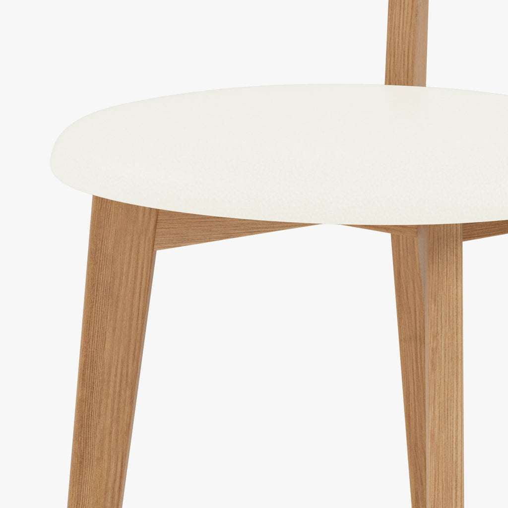 Henrik Dining Chair Cream Leather Solid American Oak