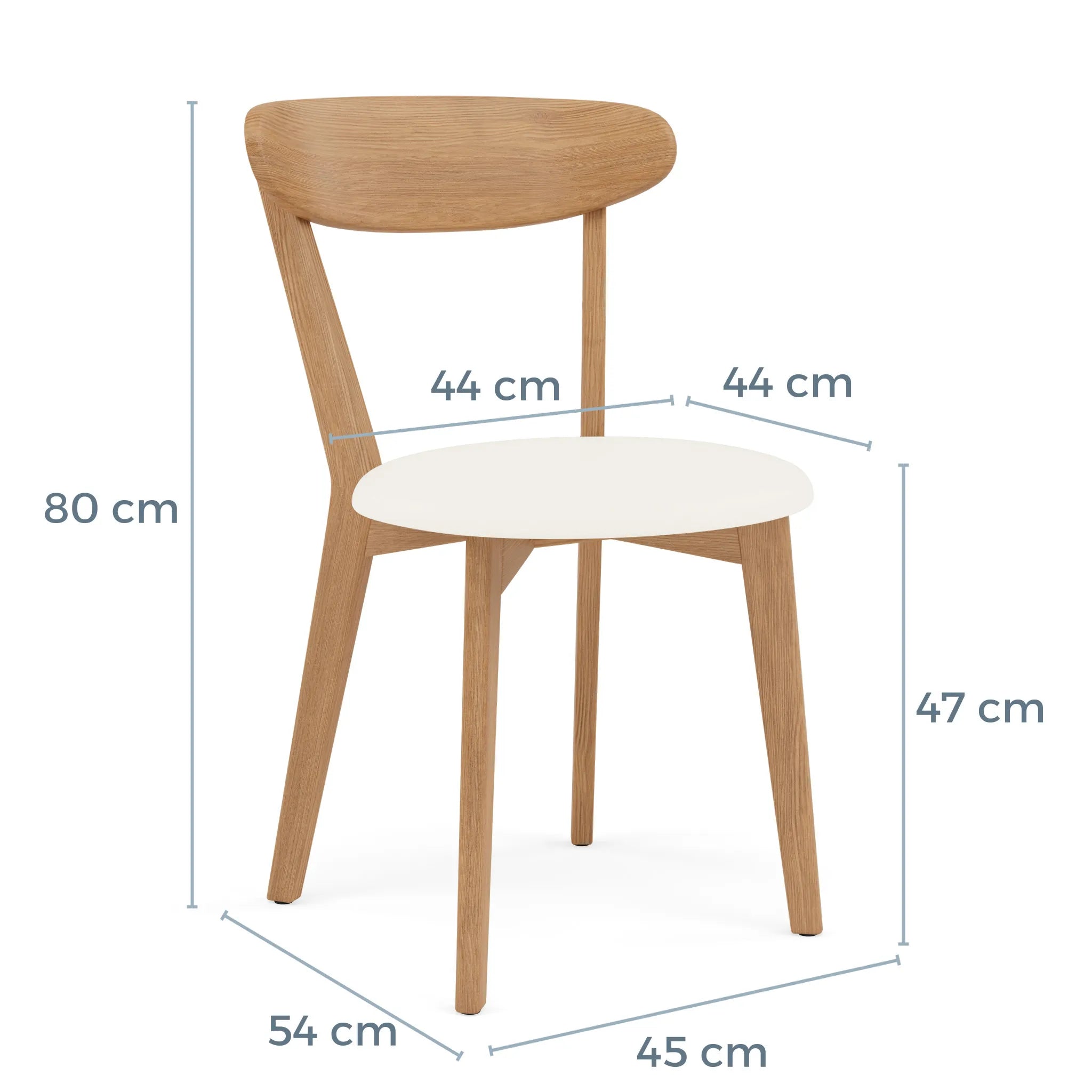 Henrik Dining Chair Cream Leather Solid American Oak