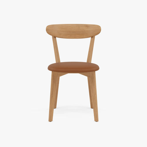 Henrik Dining Chair Tan Leather Solid American Oak