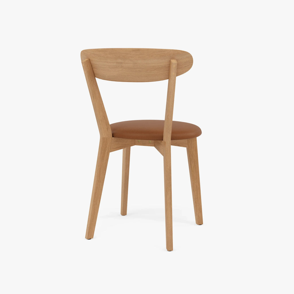 Henrik Dining Chair Tan Leather Solid American Oak