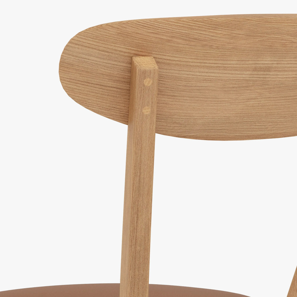 Henrik Dining Chair Tan Leather Solid American Oak