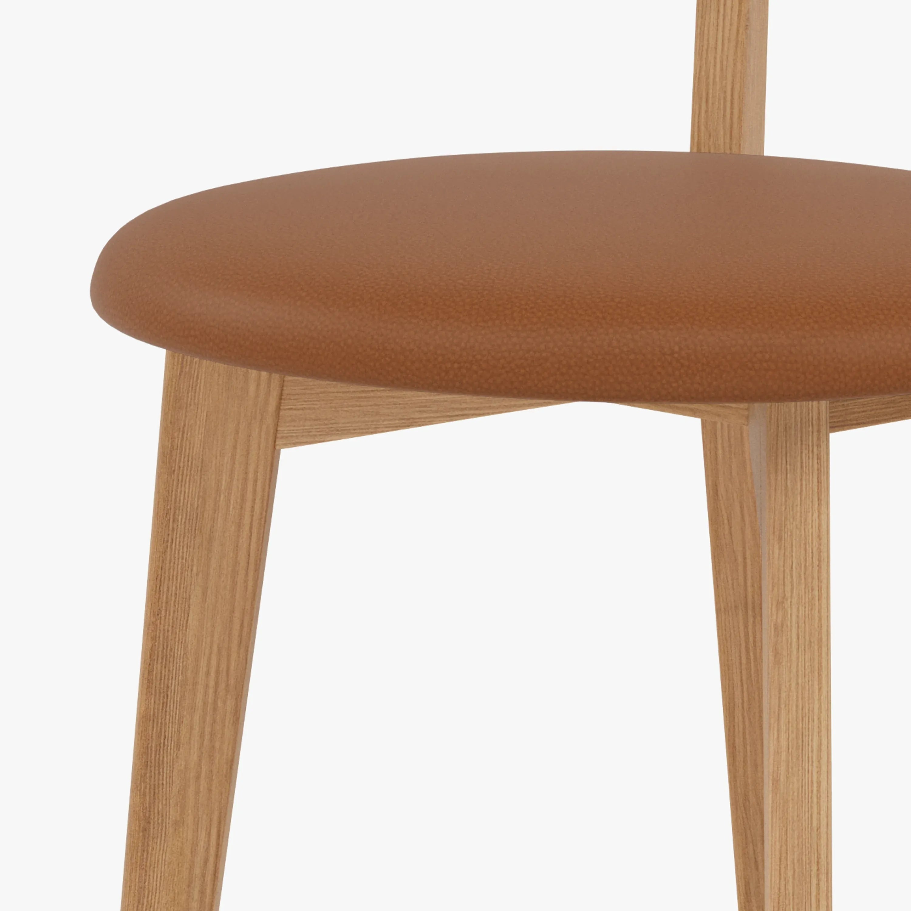 Henrik Dining Chair Tan Leather Solid American Oak