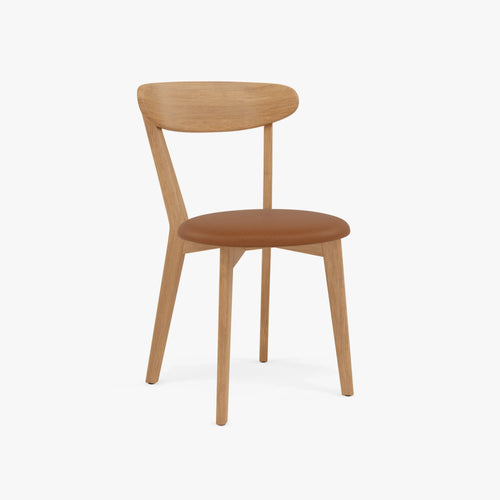 Henrik Dining Chair Tan Leather Solid American Oak