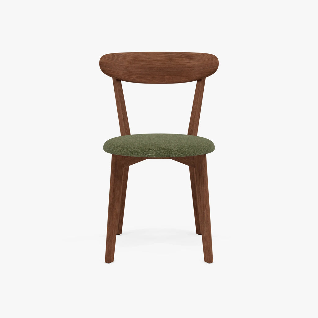 Henrik Dining Chair Aloe Green Fabric Solid American Walnut