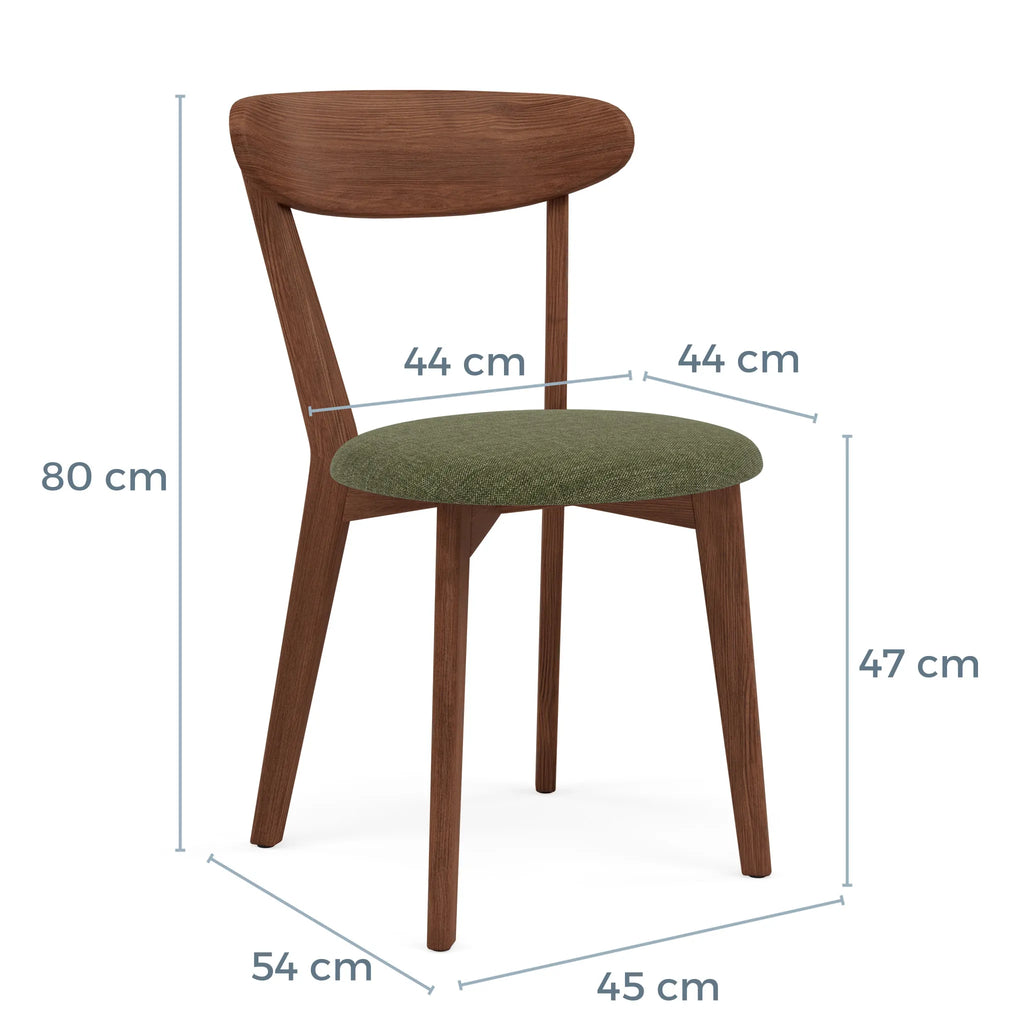 Henrik Dining Chair Aloe Green Fabric Solid American Walnut