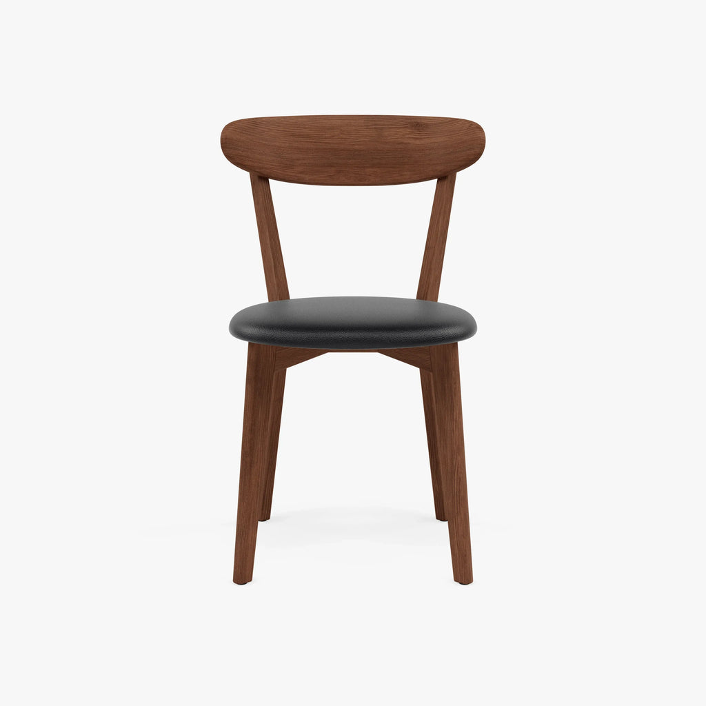 Henrik Dining Chair Black Leather Solid American Walnut