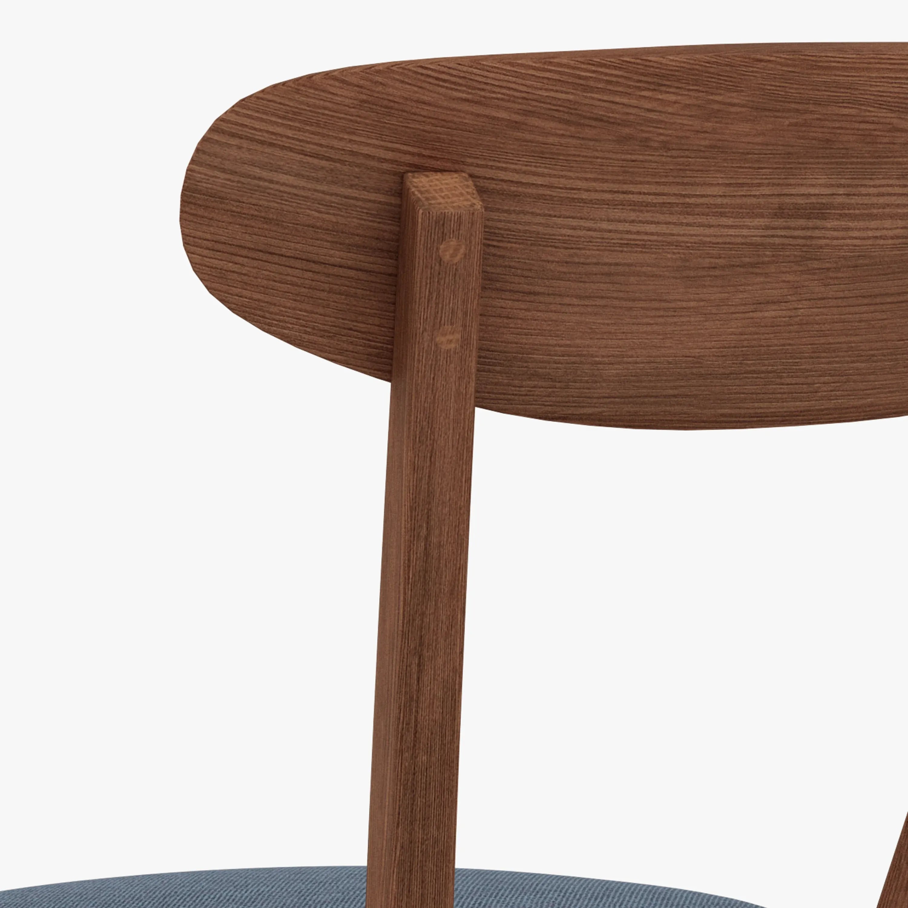 Henrik Dining Chair Chambray Blue Fabric Solid American Walnut