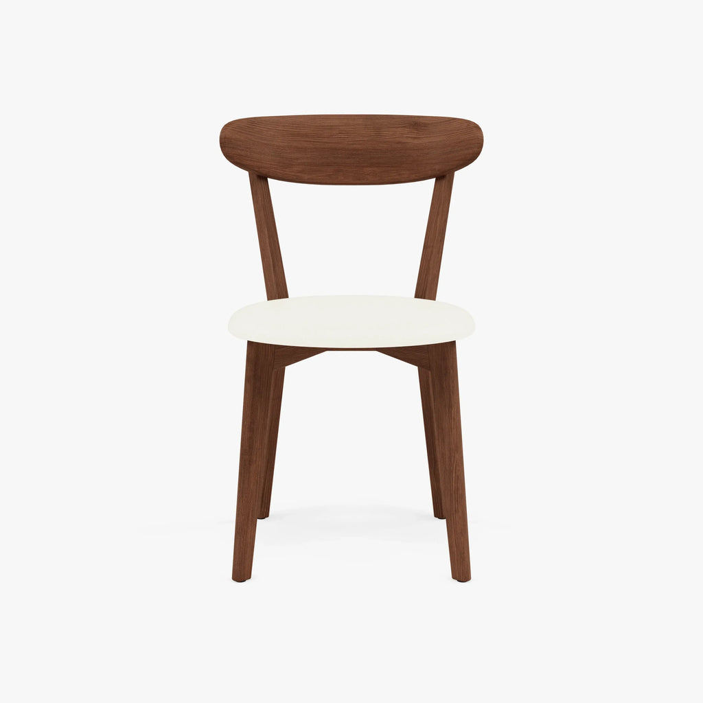 Henrik Dining Chair Cream Leather Solid American Walnut