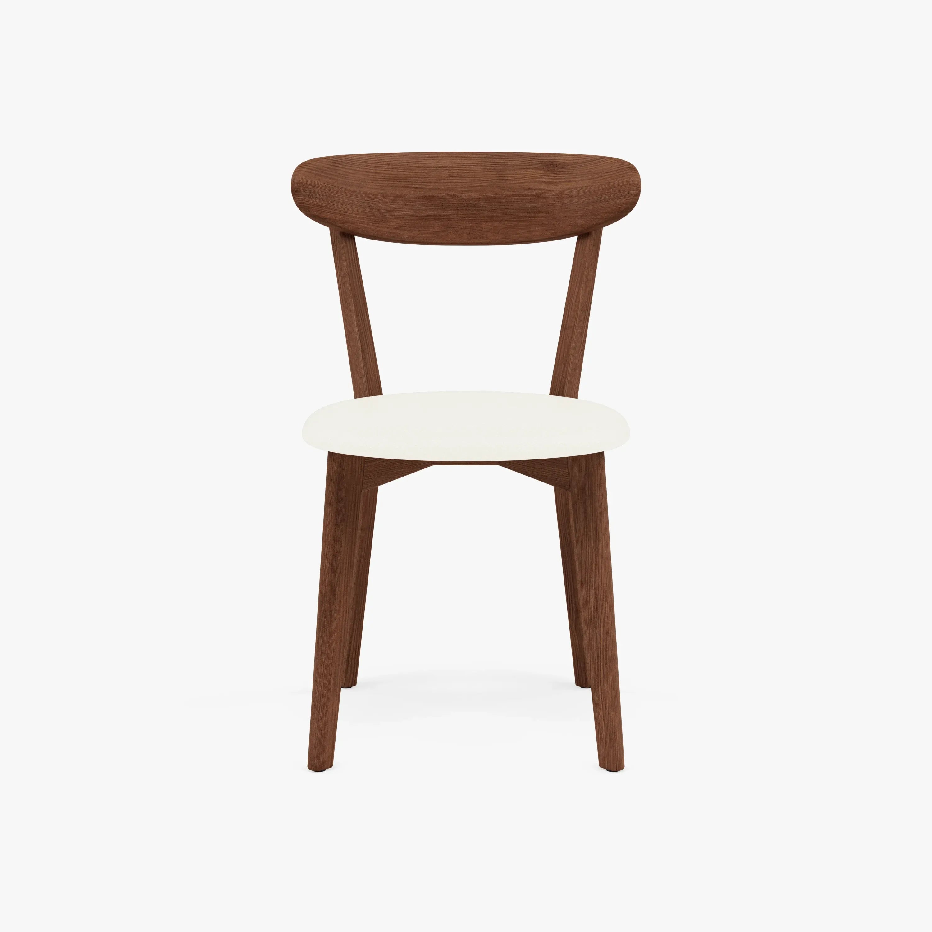 Henrik Dining Chair Cream Leather Solid American Walnut