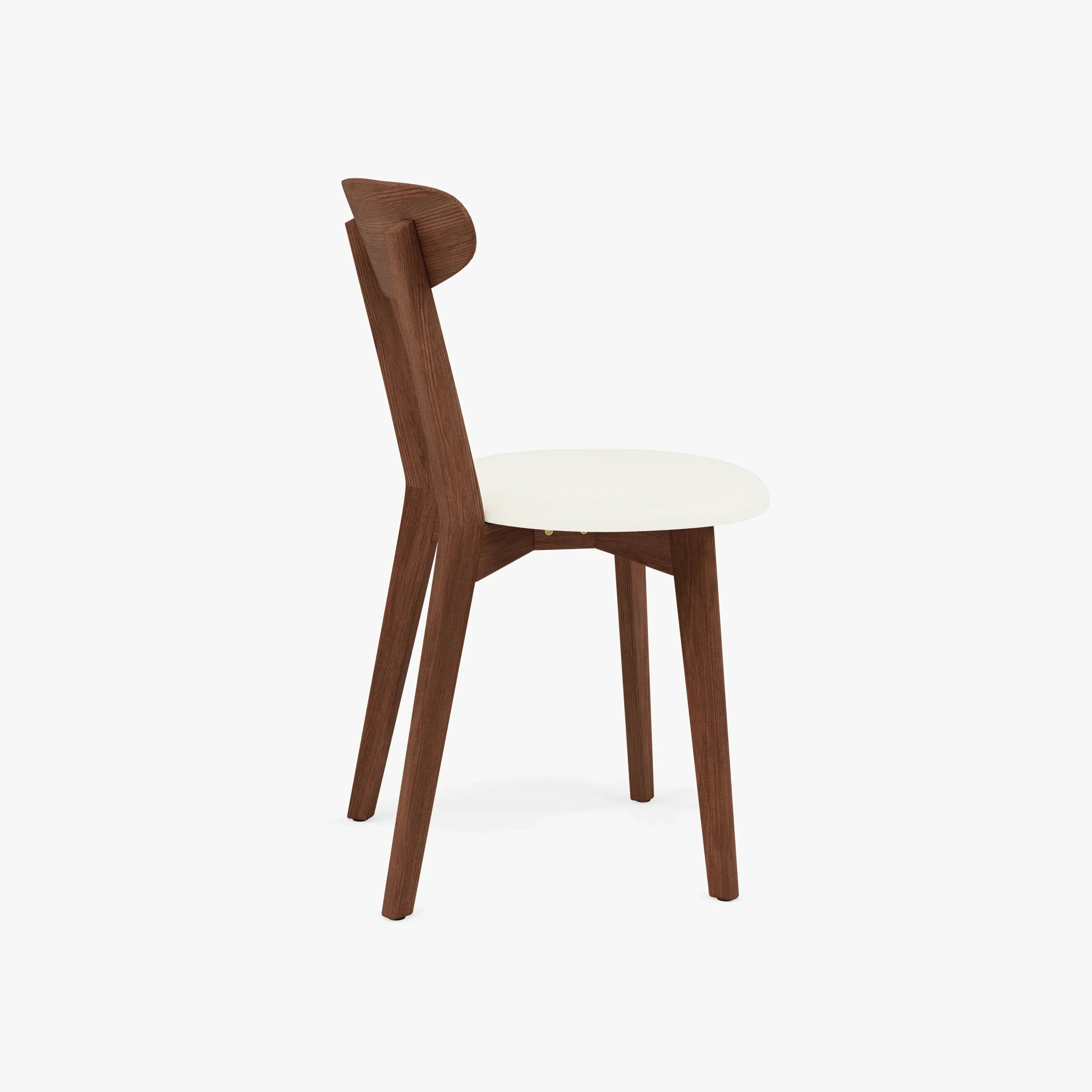 Henrik Dining Chair Cream Leather Solid American Walnut