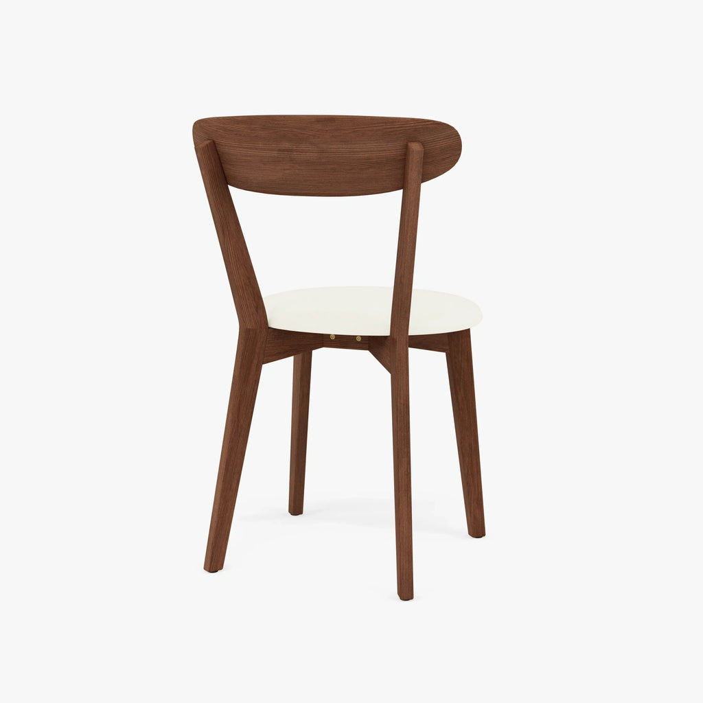 Henrik Dining Chair Cream Leather Solid American Walnut