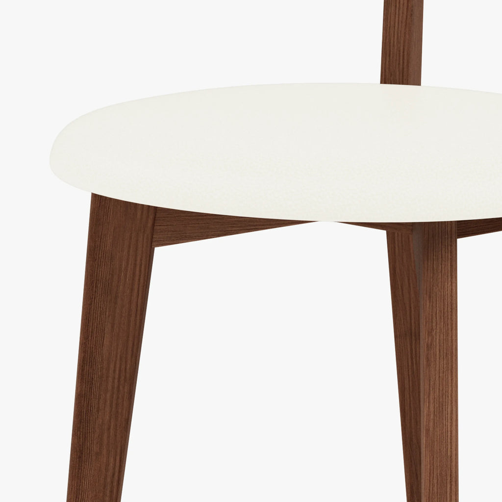Henrik Dining Chair Cream Leather Solid American Walnut
