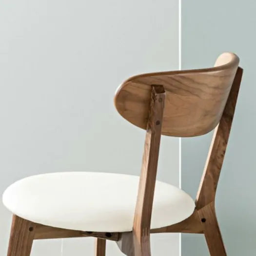 Henrik Dining Chair Cream Leather Solid American Walnut