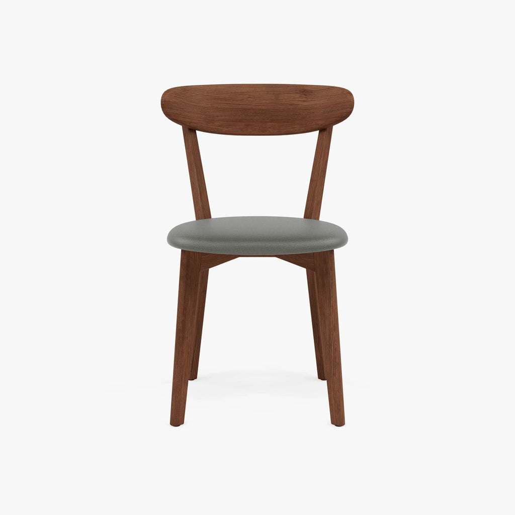 Henrik Dining Chair Grey Leather Solid American Walnut