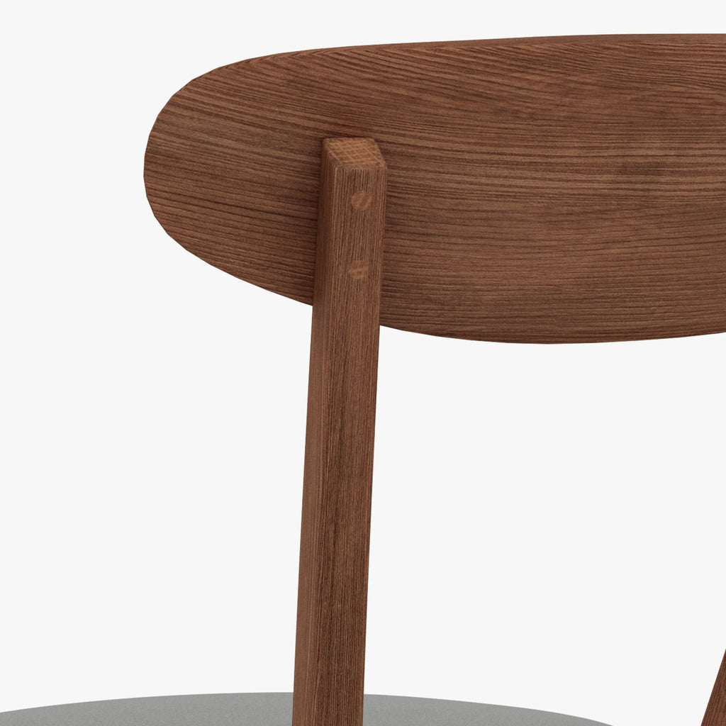 Henrik Dining Chair Grey Leather Solid American Walnut