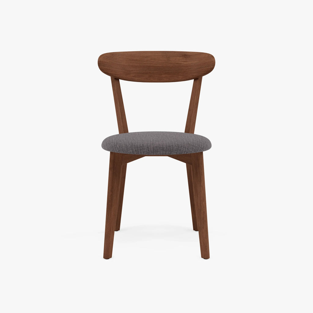 Henrik Dining Chair Light Grey Fabric Solid American Walnut
