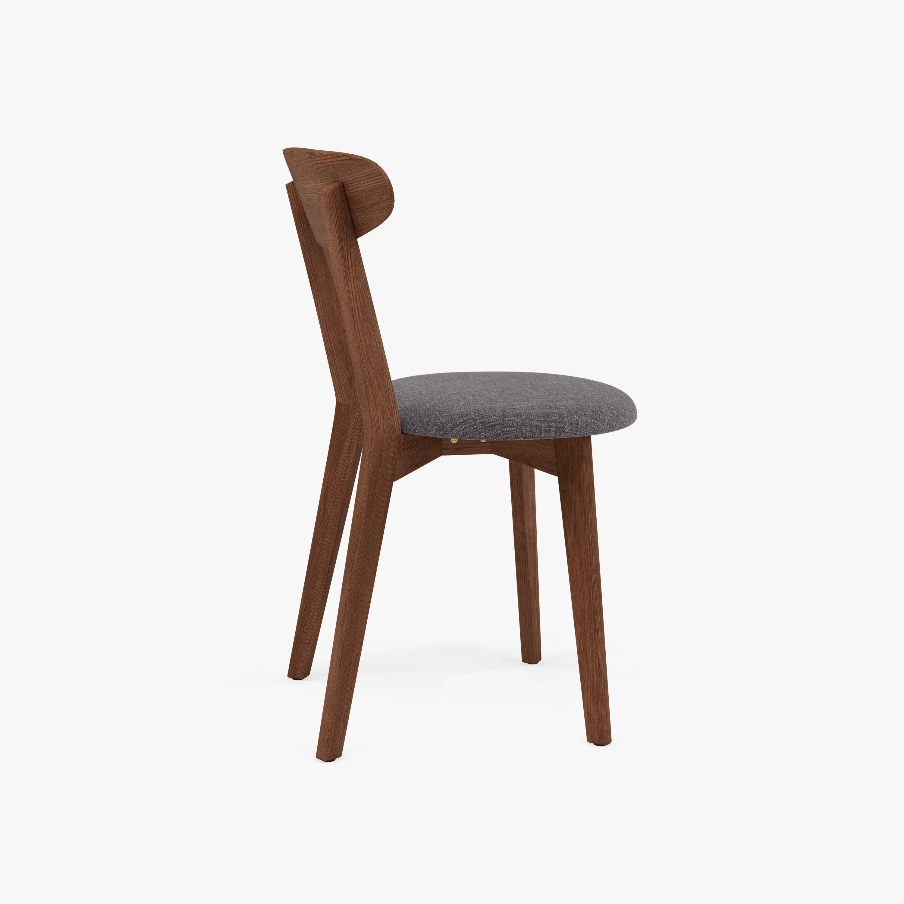 Henrik Dining Chair Light Grey Fabric Solid American Walnut