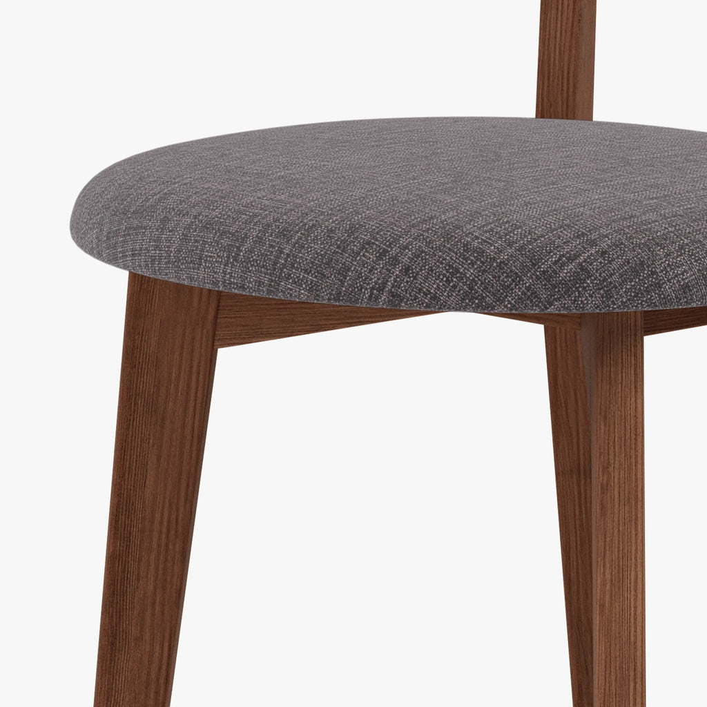Henrik Dining Chair Light Grey Fabric Solid American Walnut