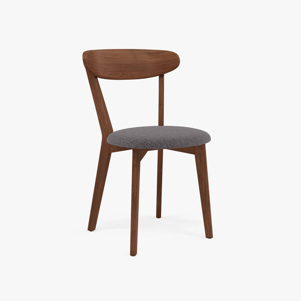 Henrik Dining Chair Light Grey Fabric Solid American Walnut