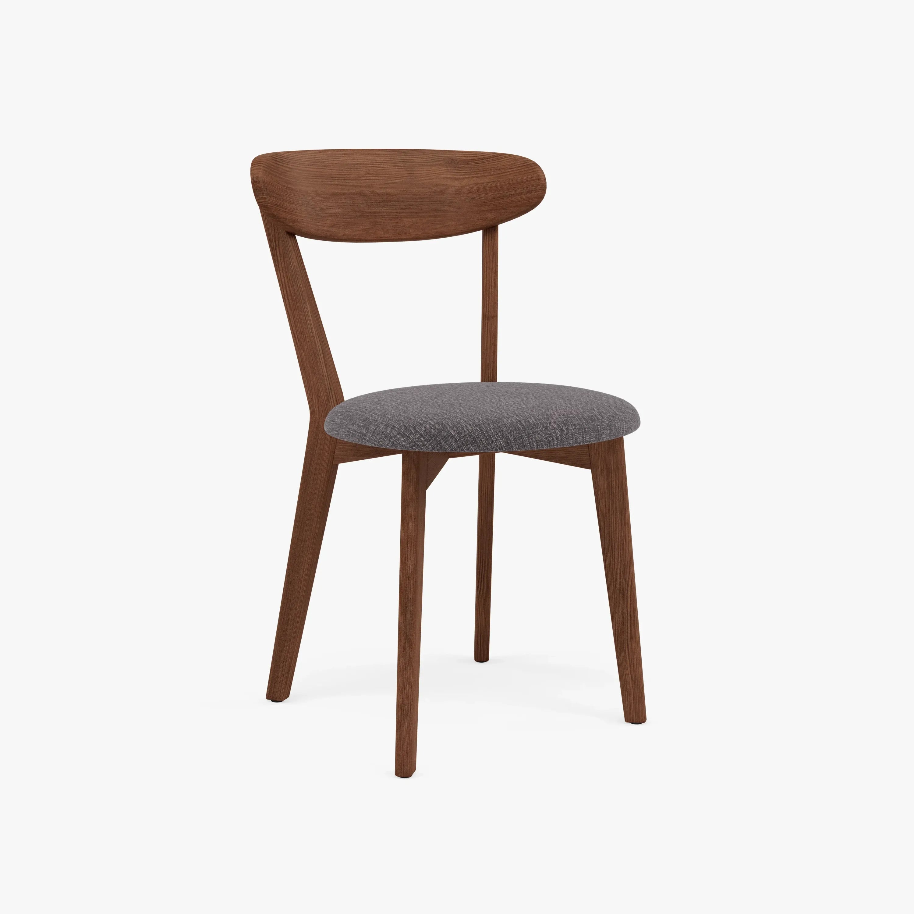 Henrik Dining Chair Light Grey Fabric Solid American Walnut