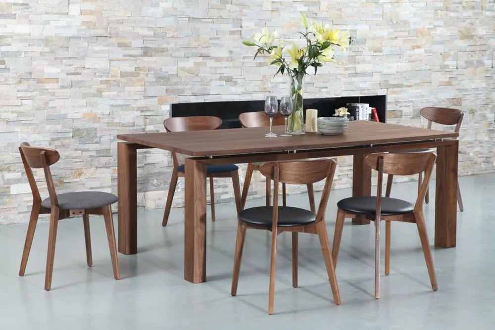 Henrik Dining Chair Light Grey Fabric Solid American Walnut