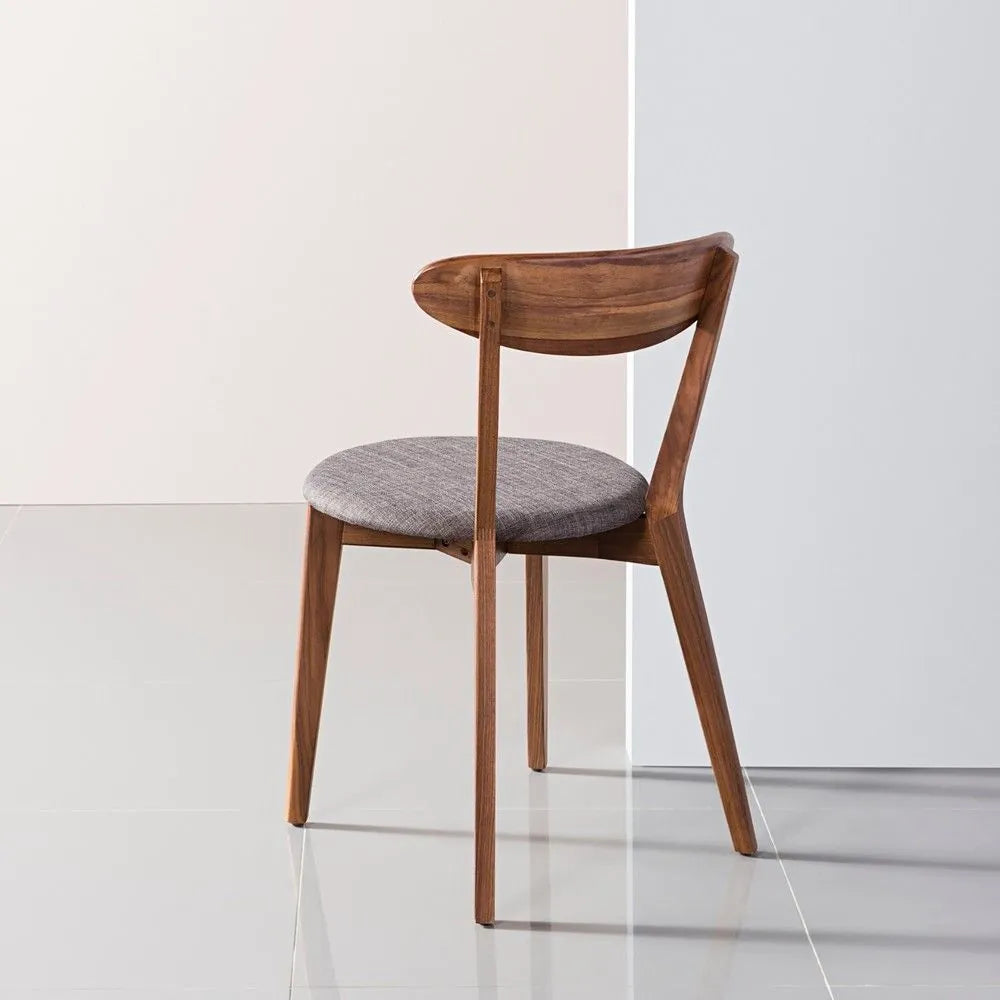 Henrik Dining Chair Light Grey Fabric Solid American Walnut