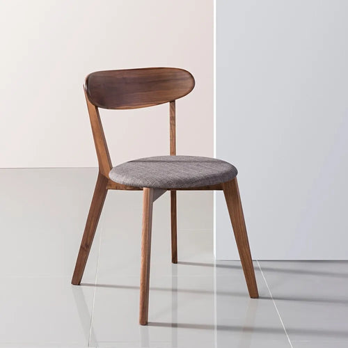 Henrik Dining Chair Light Grey Fabric Solid American Walnut