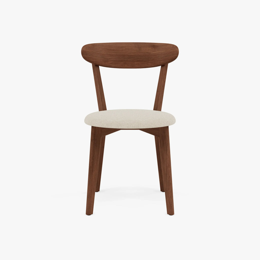 Henrik Dining Chair Oatmeal Beige Fabric Solid American Walnut