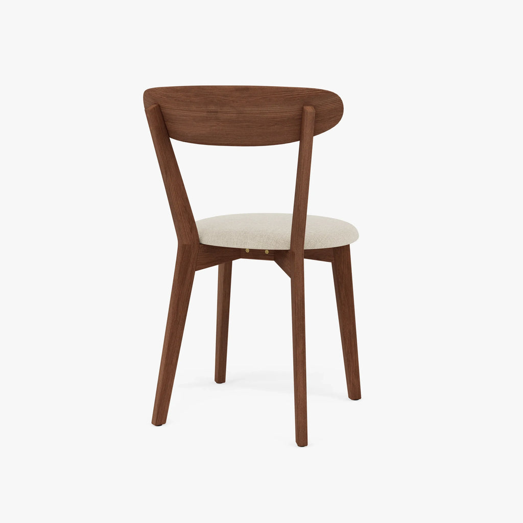 Henrik Dining Chair Oatmeal Beige Fabric Solid American Walnut