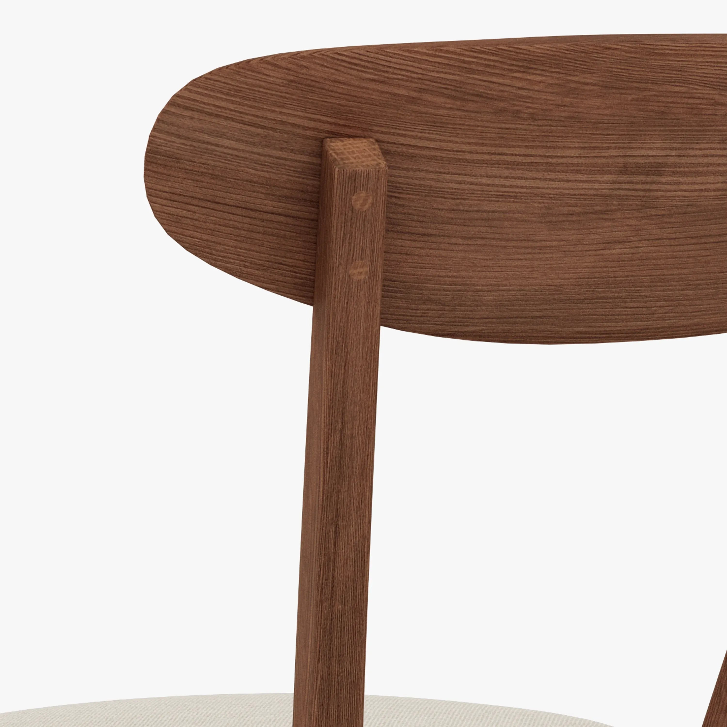 Henrik Dining Chair Oatmeal Beige Fabric Solid American Walnut