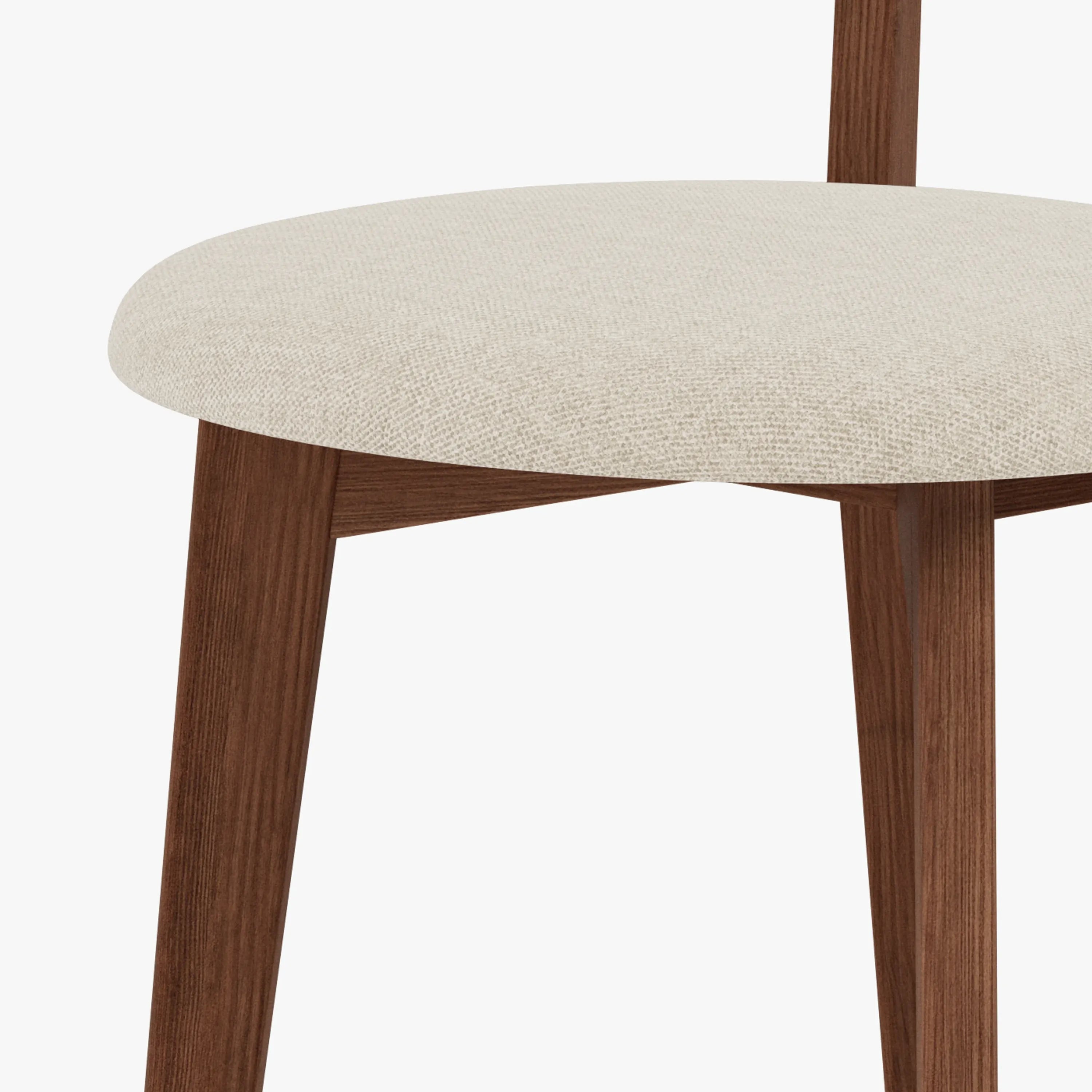 Henrik Dining Chair Oatmeal Beige Fabric Solid American Walnut