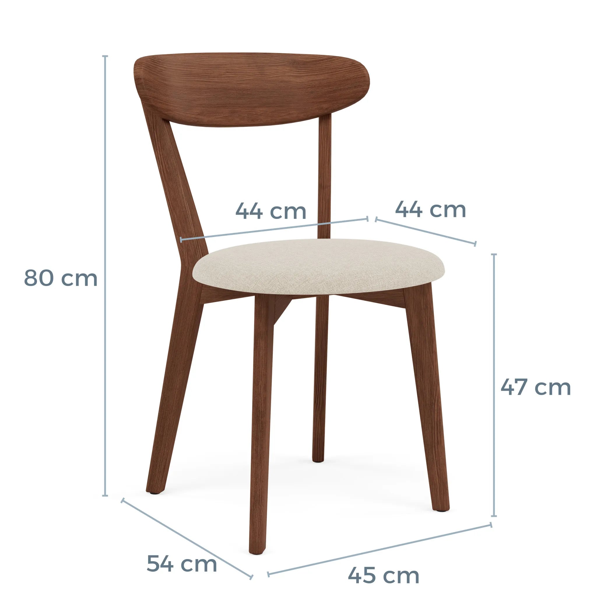 Henrik Dining Chair Oatmeal Beige Fabric Solid American Walnut