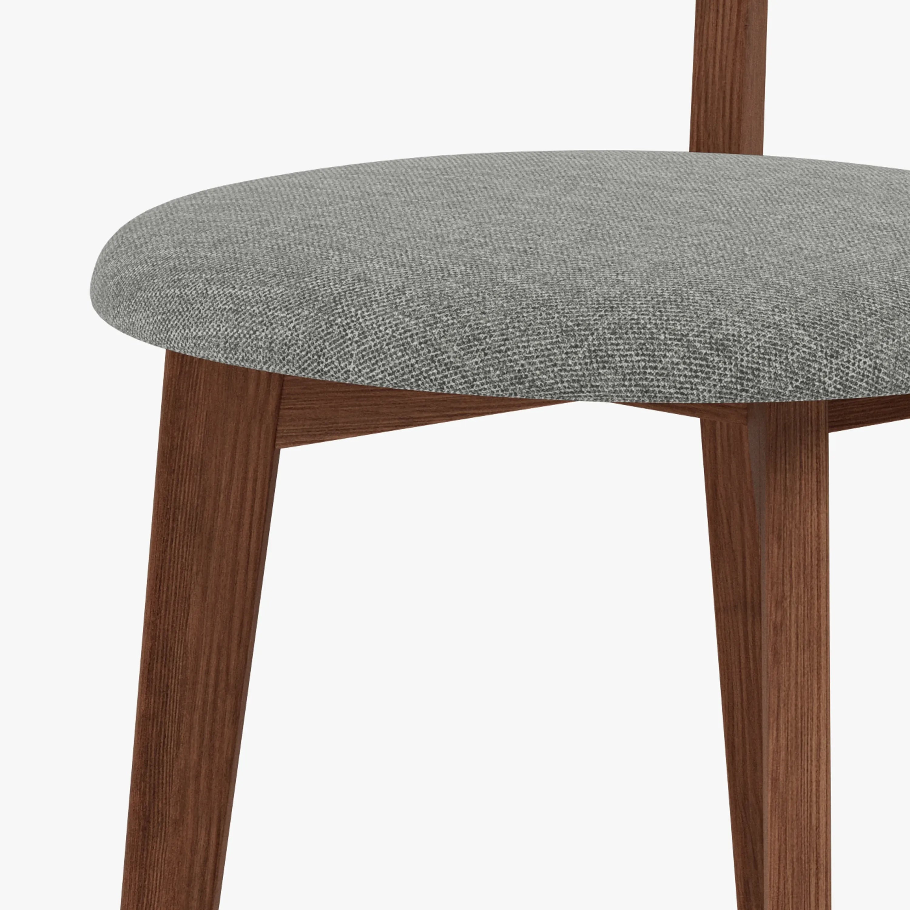 Henrik Dining Chair Pewter Grey Fabric Solid American Walnut