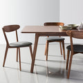 Henrik Dining Chair Pewter Grey Fabric Solid American Walnut
