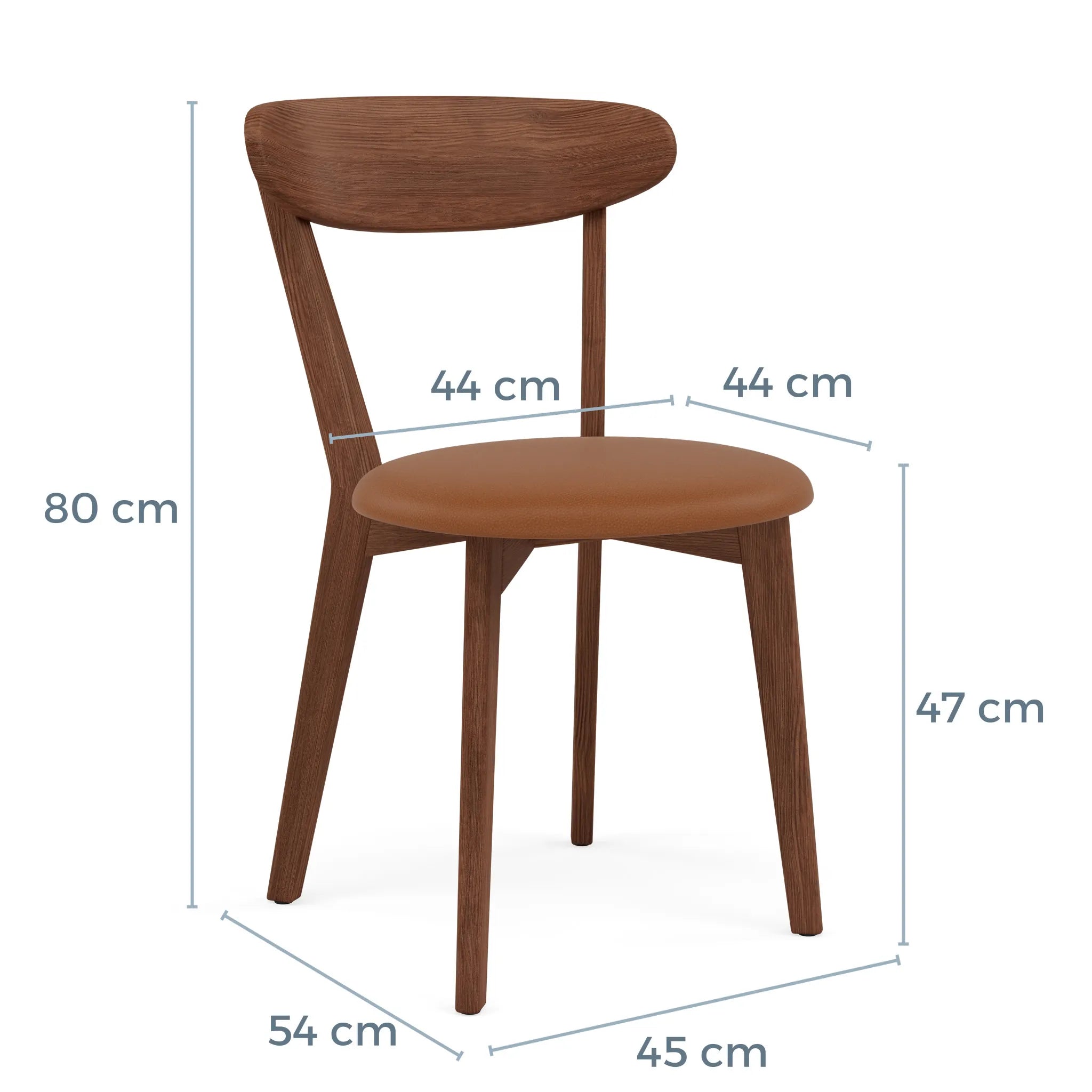Henrik Dining Chair Tan Leather Solid American Walnut