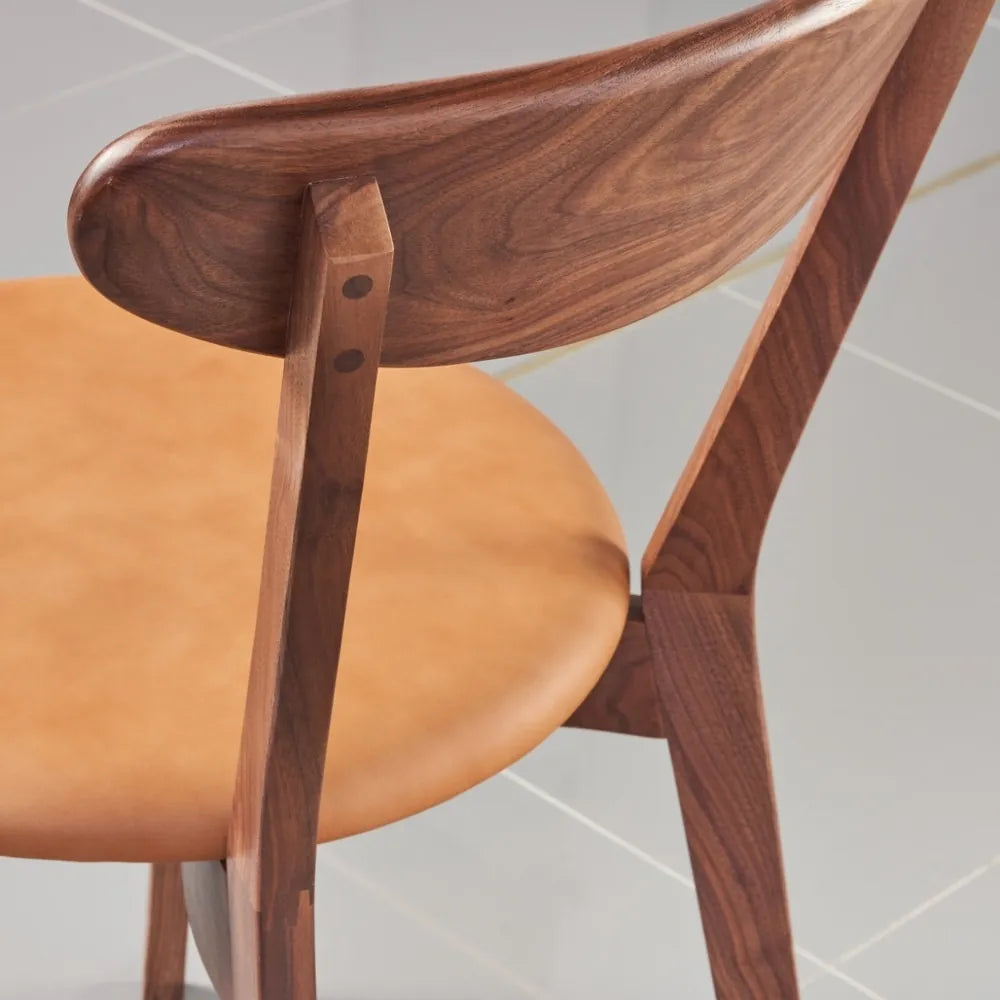 Henrik Dining Chair Tan Leather Solid American Walnut