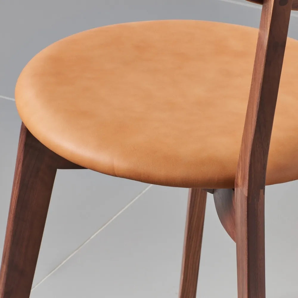Henrik Dining Chair Tan Leather Solid American Walnut