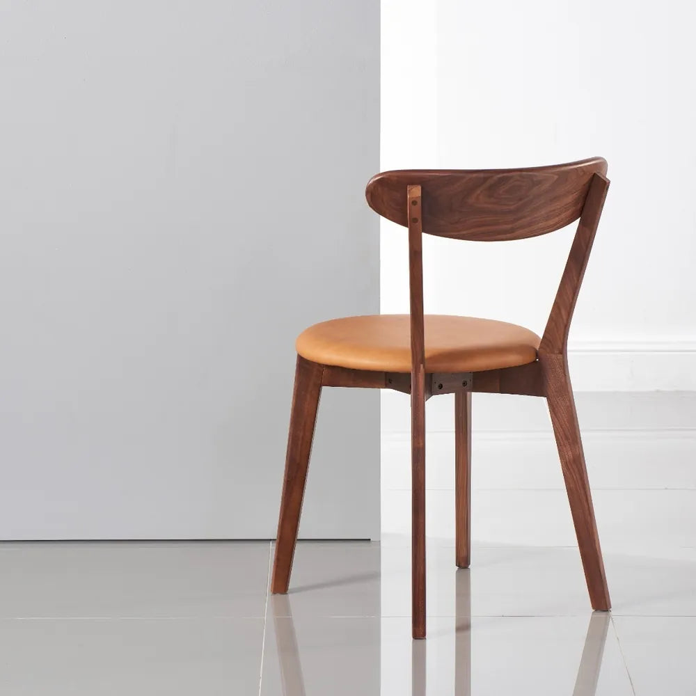 Henrik Dining Chair Tan Leather Solid American Walnut