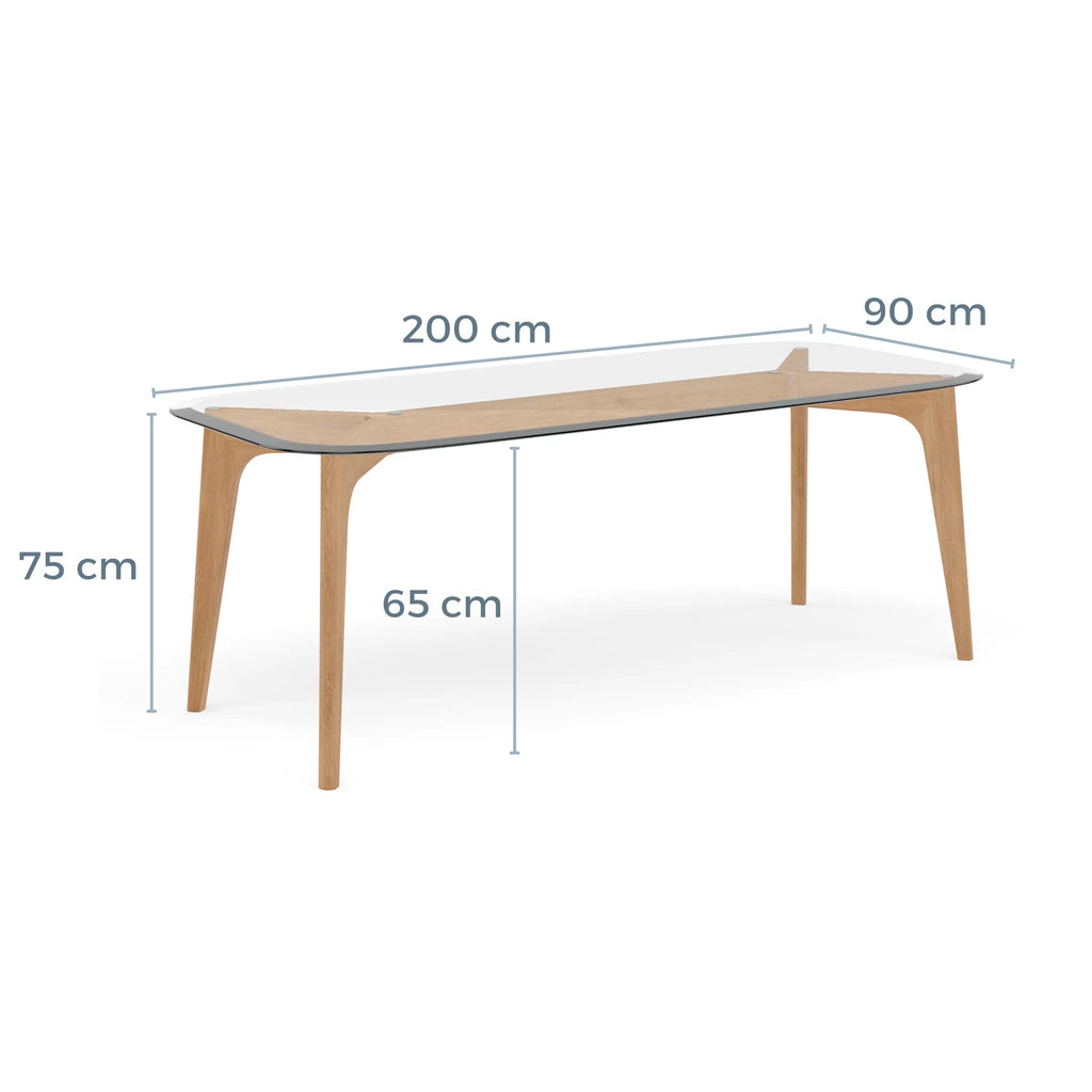 Hilda Dining Table 200 x 90cm Solid American Oak